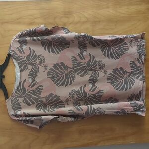 Uniqlo Disney Short Sleeve Women's Top Tee flamingos tropical print shirt